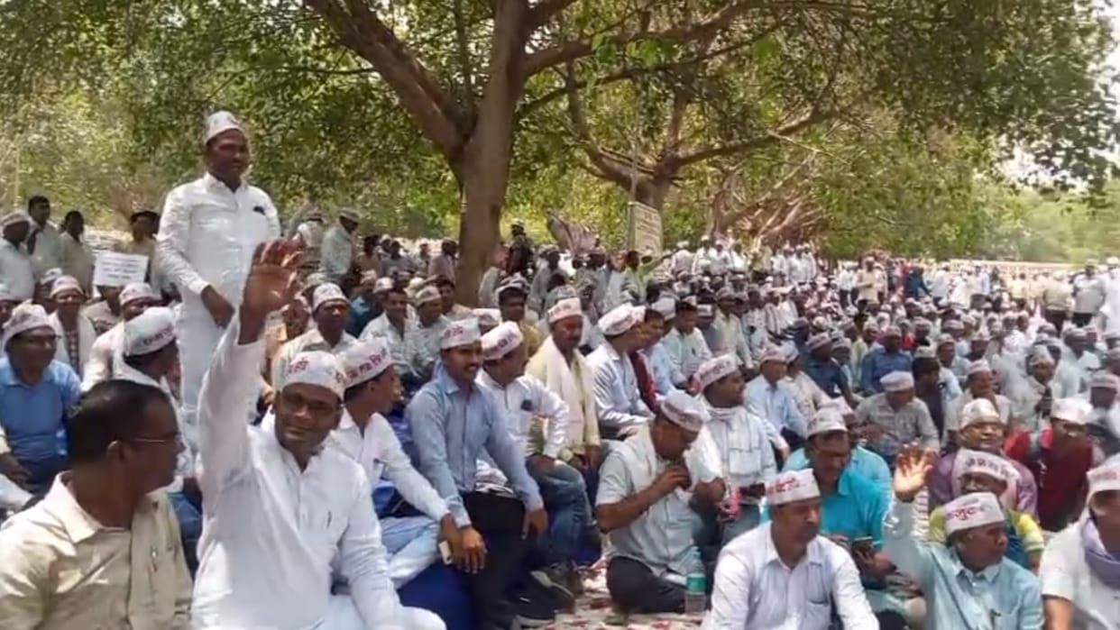 UP: Teachers from across the state gathered at Eco Garden to demand restoration of service security
