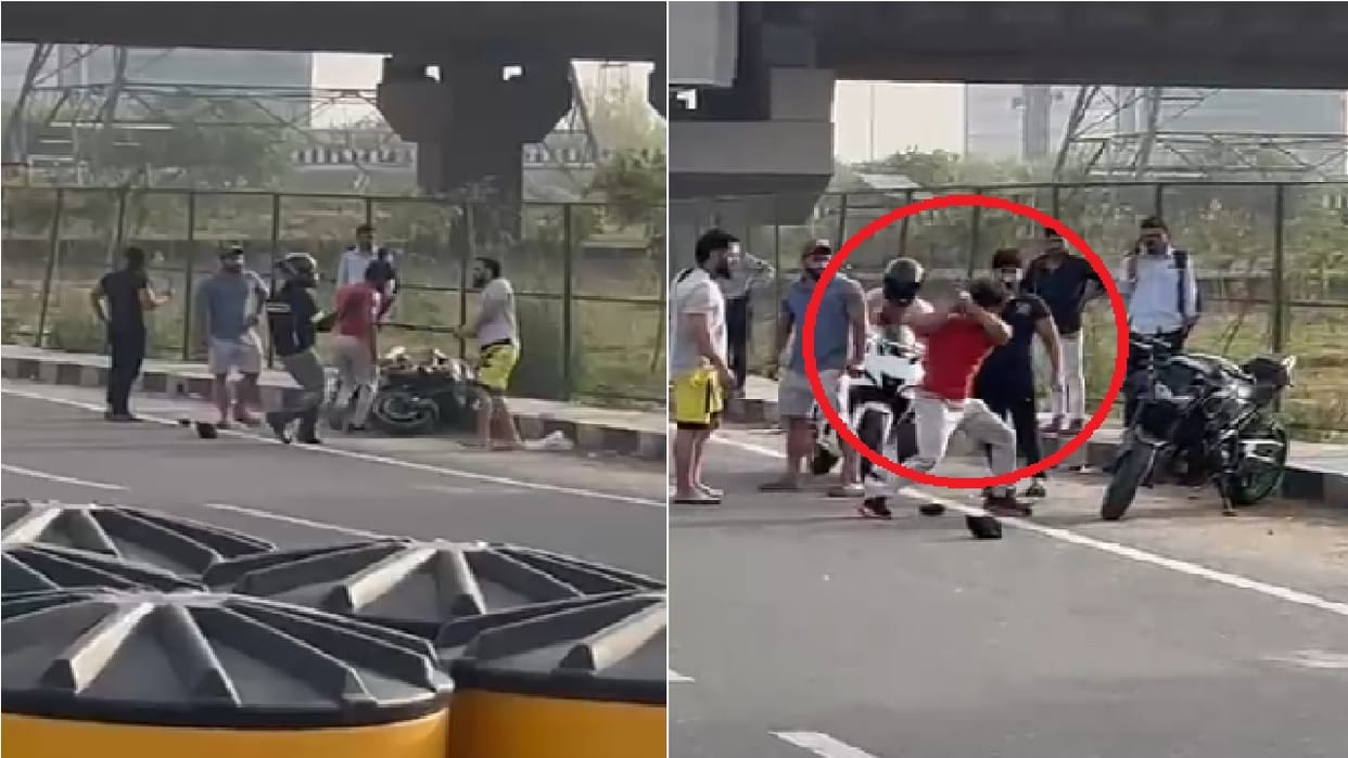 Hooliganism by youths travelling in a car on Dwarka Expressway in Gurugram