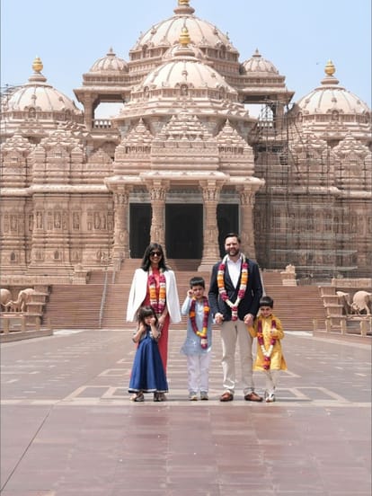 परिवार संग अक्षरधाम मदिंर पहुंचे अमेरिकी उपराष्ट्रपति जेडी वेंस
