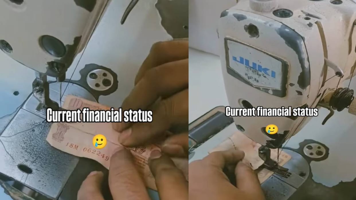 Watch the viral video to see how a man used a torn Rs 10 note