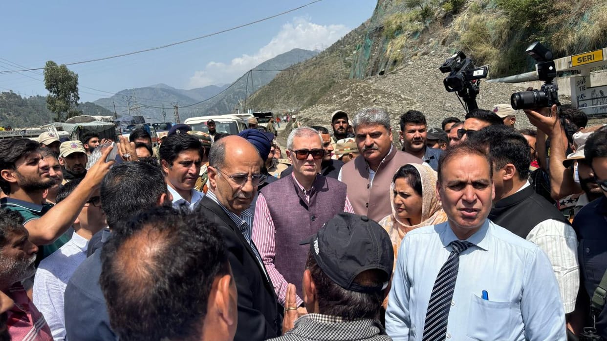 Disaster victims stop CM Umar Abdullah's convoy in Ramban