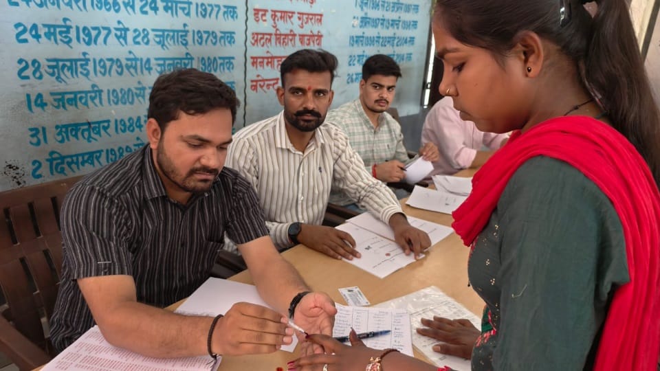 Voting for first girl panchayat in Fatehabad