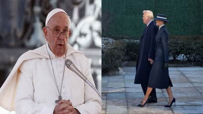 पोप फ्रांसिस और डोनाल्ड ट्रंप व मेलानिया ट्रंप