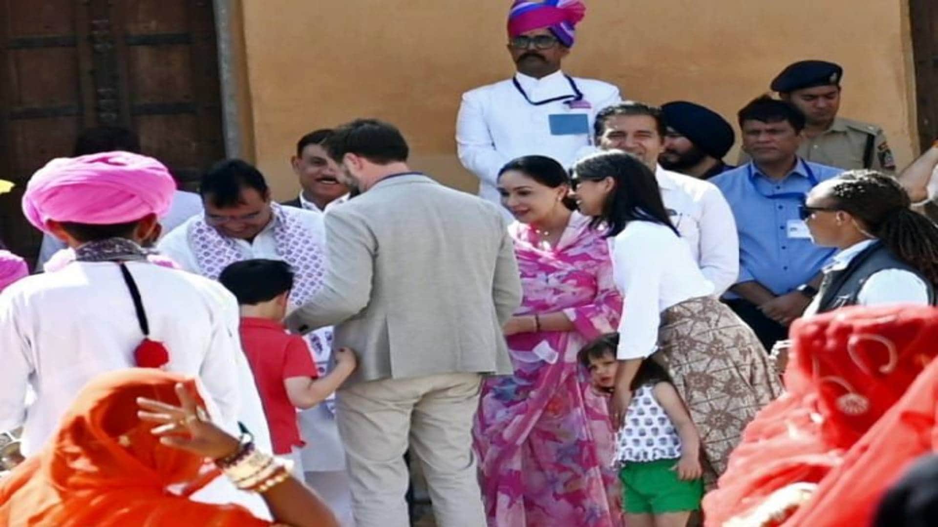 JD Vance See pictures grand welcome of US Vice President JD Vance at Amer Fort farewell given by playing drums