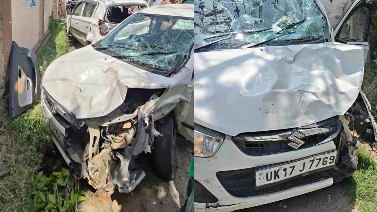 High speed car hits 10 students Vikasnagar Dehradun Uttarakhand News in hindi