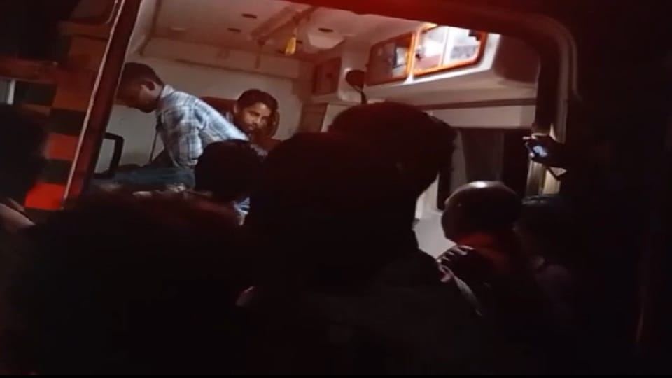 High speed pickup overturned near drain at night about 25 people were on board four dead so far in Surajpur