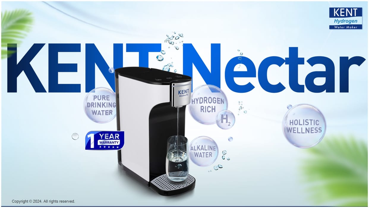 Kent Nectar hydrogen-rich water Boasts antioxidant value and benefits in hindi