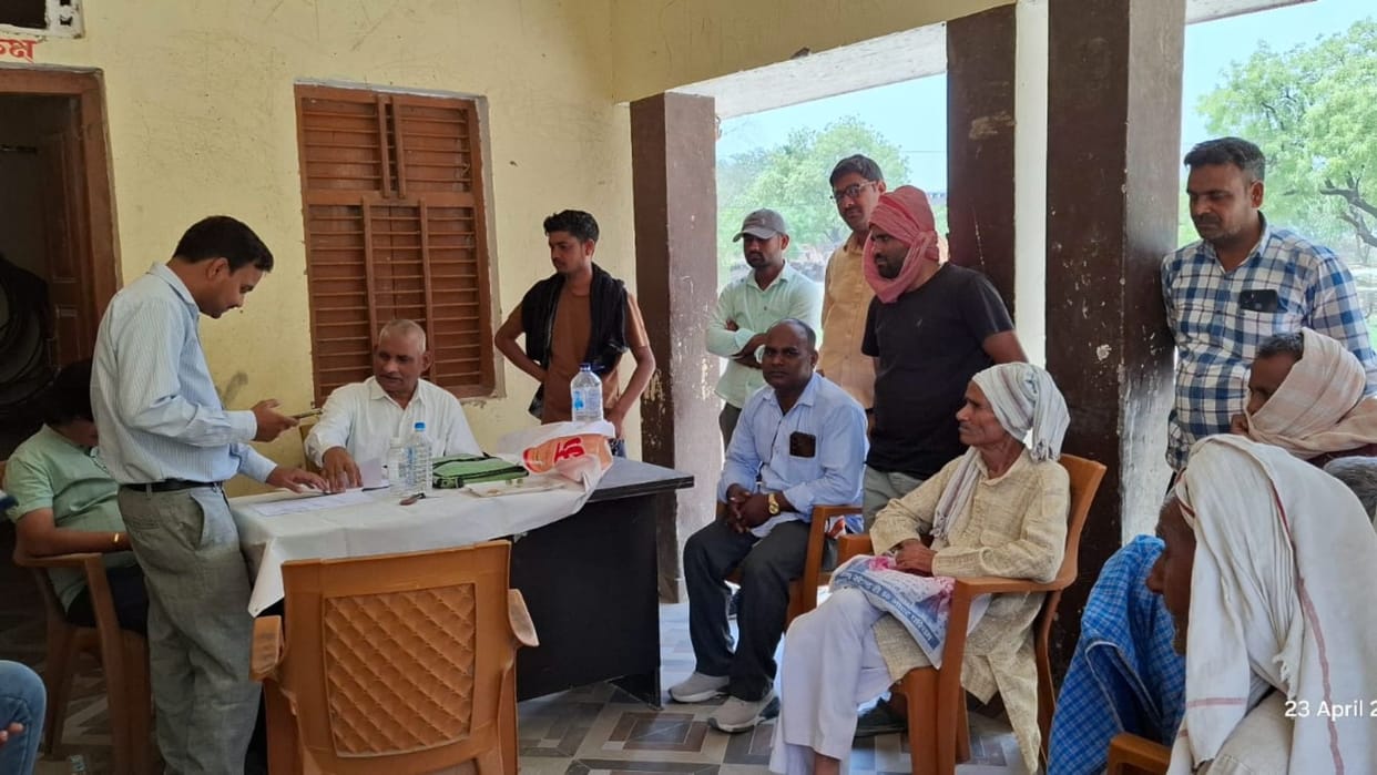 llegal encroachment found on rural pond Naib Tehsildar did physical verification of land