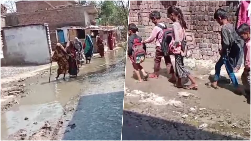 People of Suhagpura village of Kotra Gram Panchayat of Jhansi were troubled by the garbage on the roads