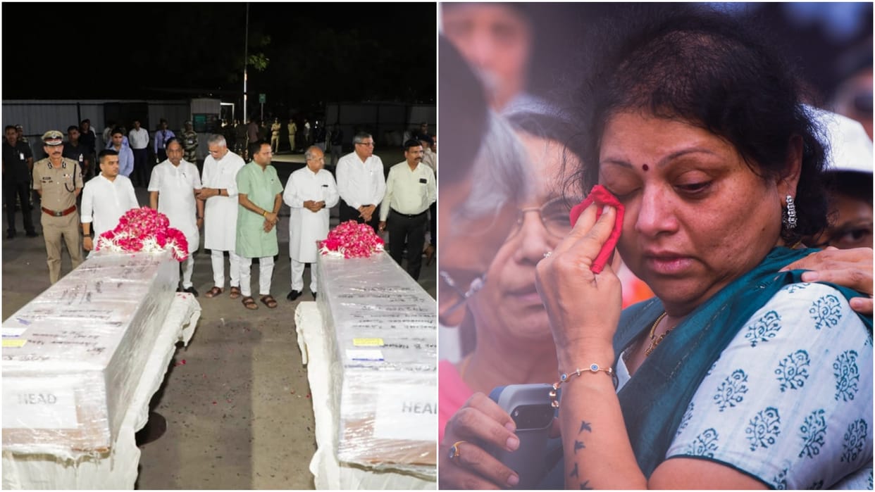 Pahalgam Attack bier of father and son raised together in Gujarat; Daughter cremates father dead body in Pune