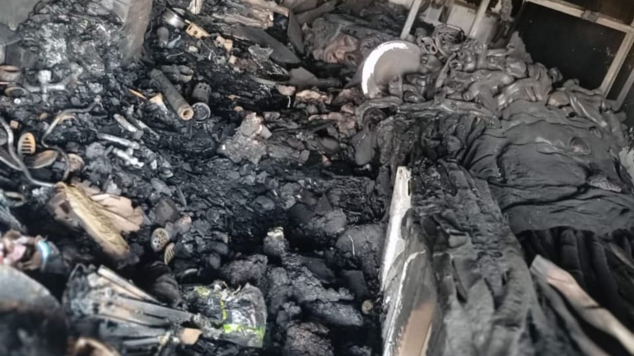 Fire broke out in a hardware shop under suspicious circumstances