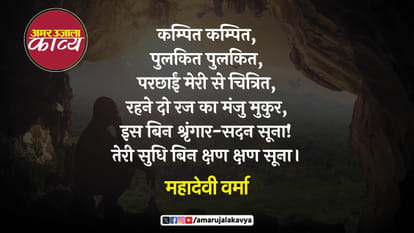 mahadevi verma famous hindi kavita teri sudhi bina kshan kshan soona