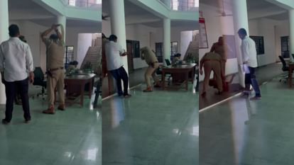 Jaunpur SP Action on Mungarabad Shahpur police station in-charge due to youth beaten up and viral video