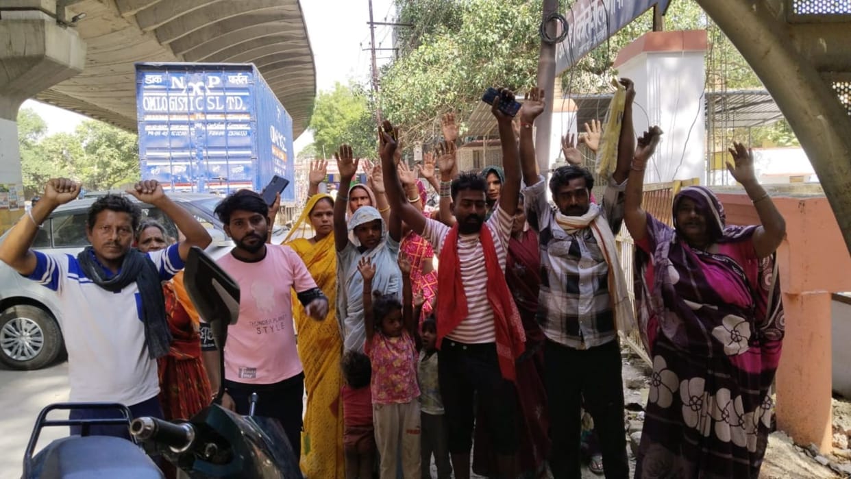 Women surrounded the police station got angry when two youths were picked up in a theft case the police rele