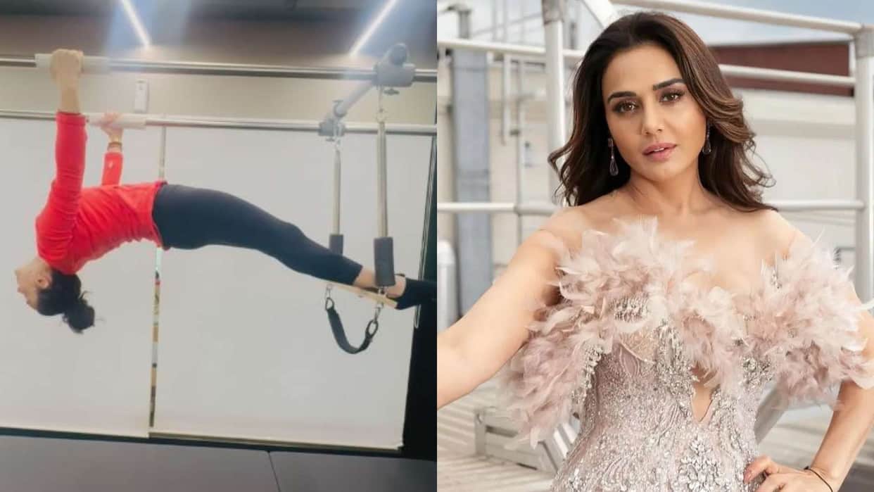 Preity Zinta shares video while doing exercise say you are young when your spine is flexible