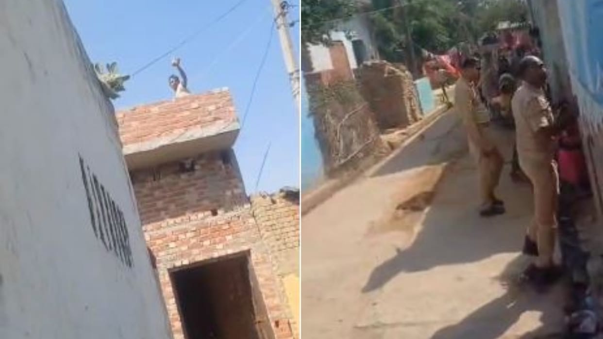 Stones pelted on policemen video goes viral in Budaun
