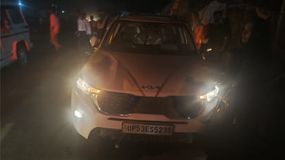Accident in Gorakhpur family sleeping Outside the house was crushed by fast car.death of two, UP News in hindi