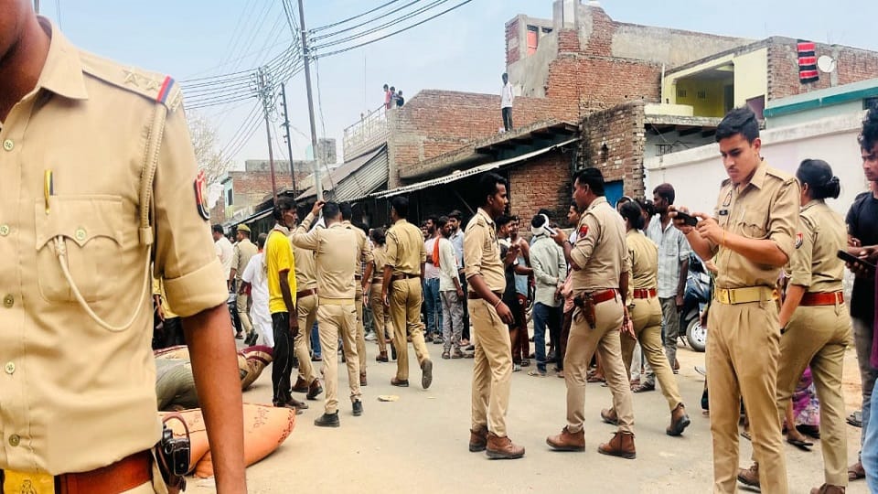 Murder of former district panchayat member Shot in broad daylight people indignant stones pelted on police