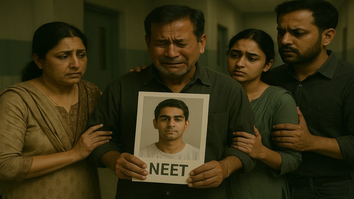 Kota : Grief-Stricken Father Breaks Down While Collecting Son’s Body, NEET Aspirant Was Preparing for 3 Years
