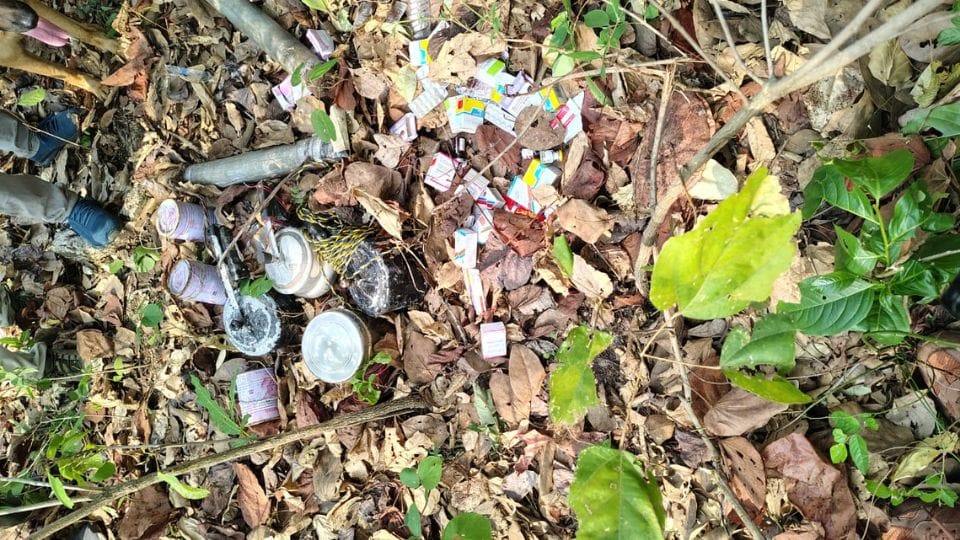Maoist bombs and material recovered in Dhamtari