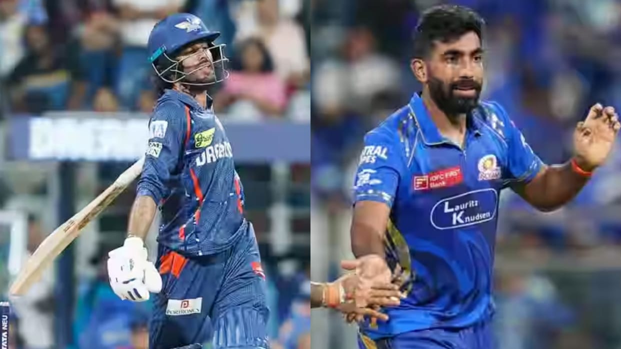 IPL 2025 MI vs LSG Ravi Bishnoi was overjoyed after hitting the first six of his career against Jasprit Bumrah