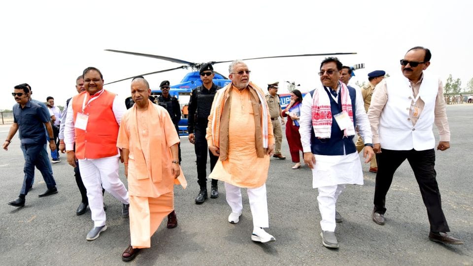 CM Yogi inspected airstrip of Ganga Expressway in Shahjahanpur