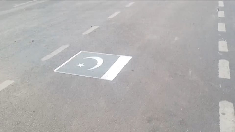 Pakistani flags put on roads of Khurja in protest against Pahalgam terror attack