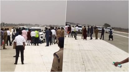 CM Yogi Adityanath reached Shahjahanpur to inspect the runway on Ganga Expressway