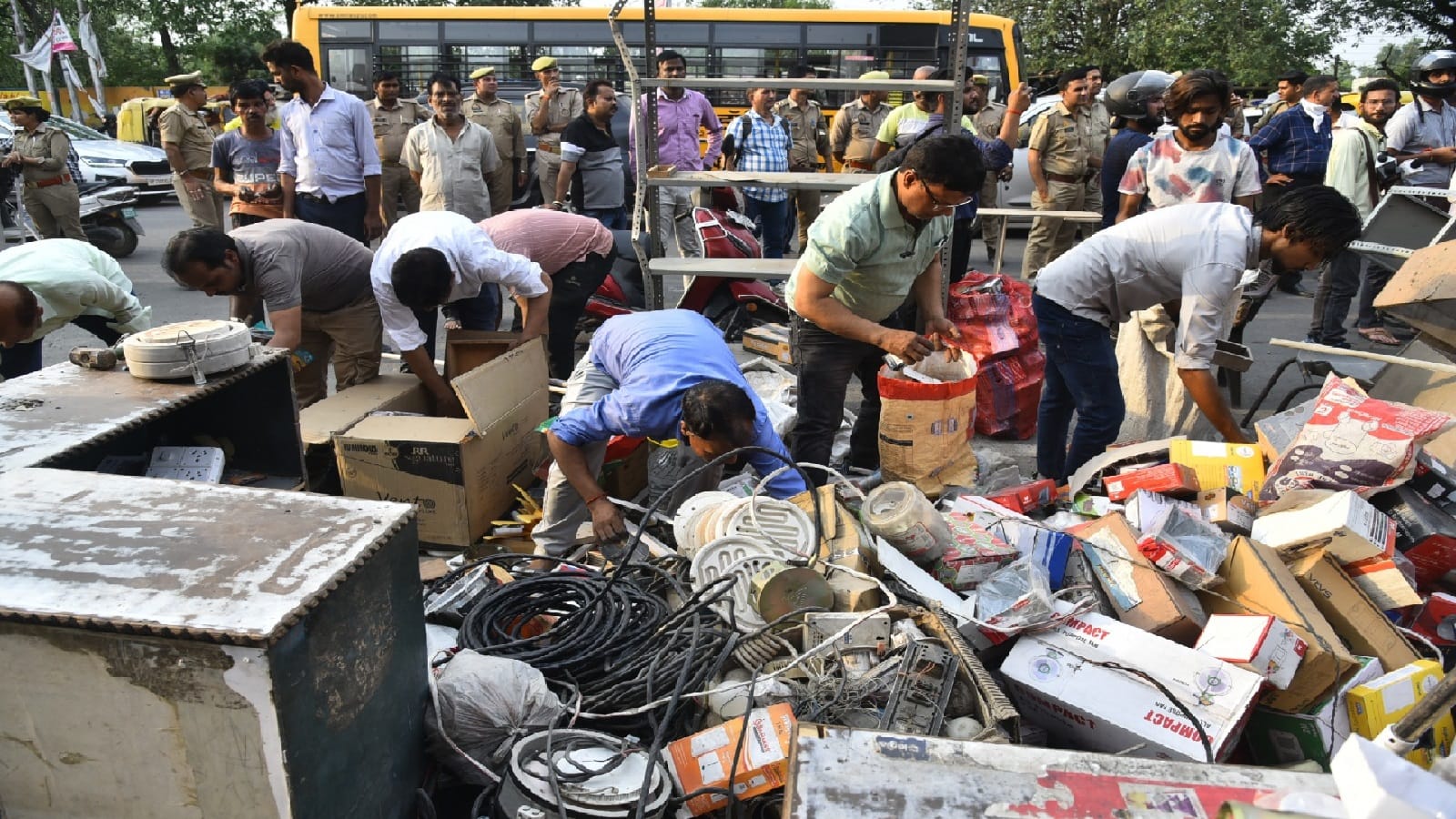 Bulldozers roared on BJP leader s market built without map in Bareilly