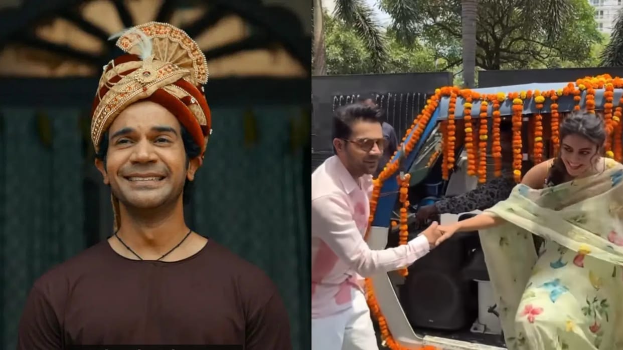 Rajkumar Rao Wamiqa Gabbi Reached Lucknow City For Film Bhool Chuk Maaf Promotion