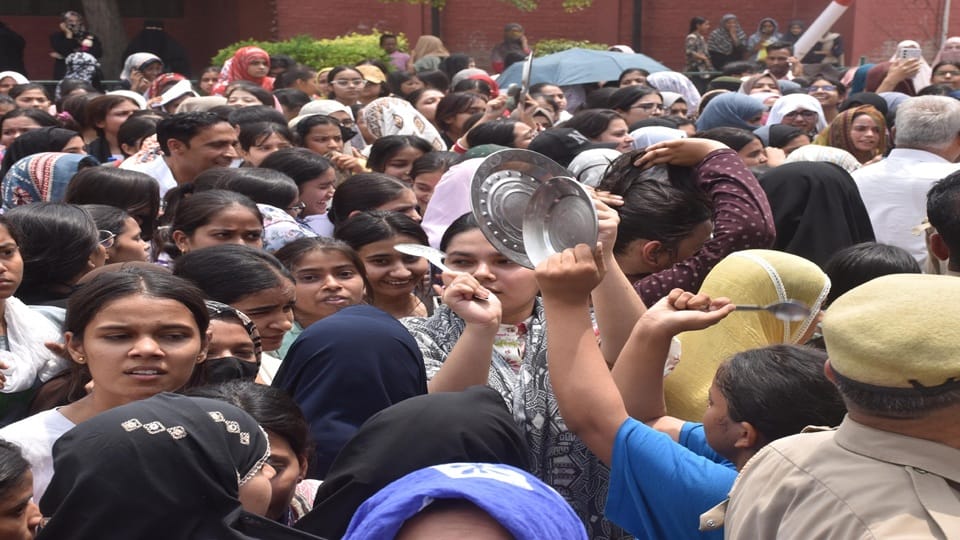 Uproar by girl students in AMU