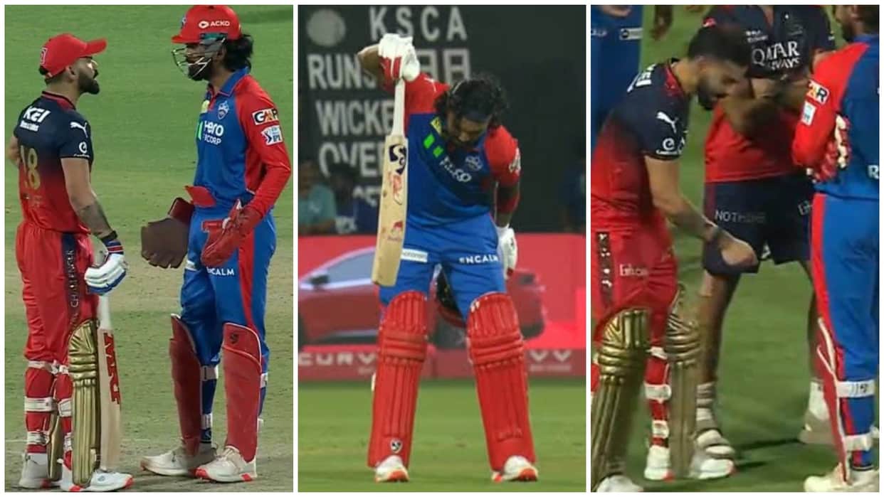IPL 2025: Virat Kohli clashed with KL Rahul DC vs RCB match, Kohli made fun of KL 'Kantara' celebration Video