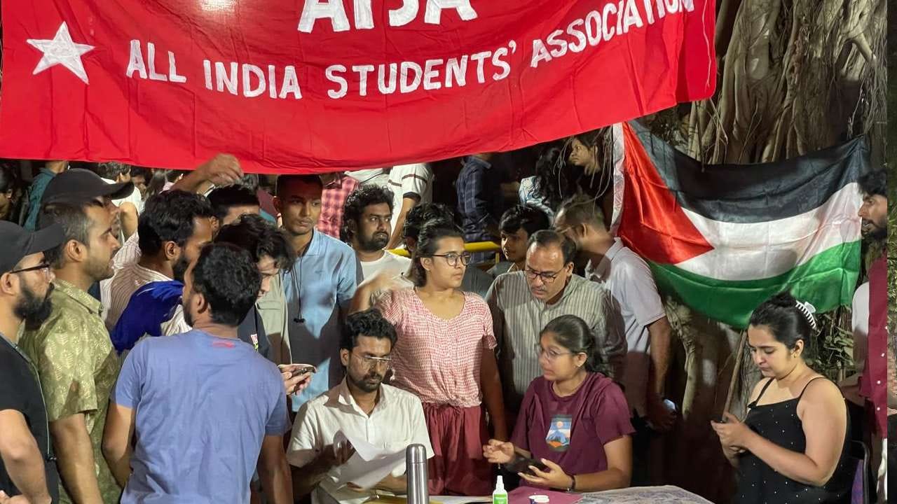 Celebration in JNU Left dominates three posts including president in student elections see photos