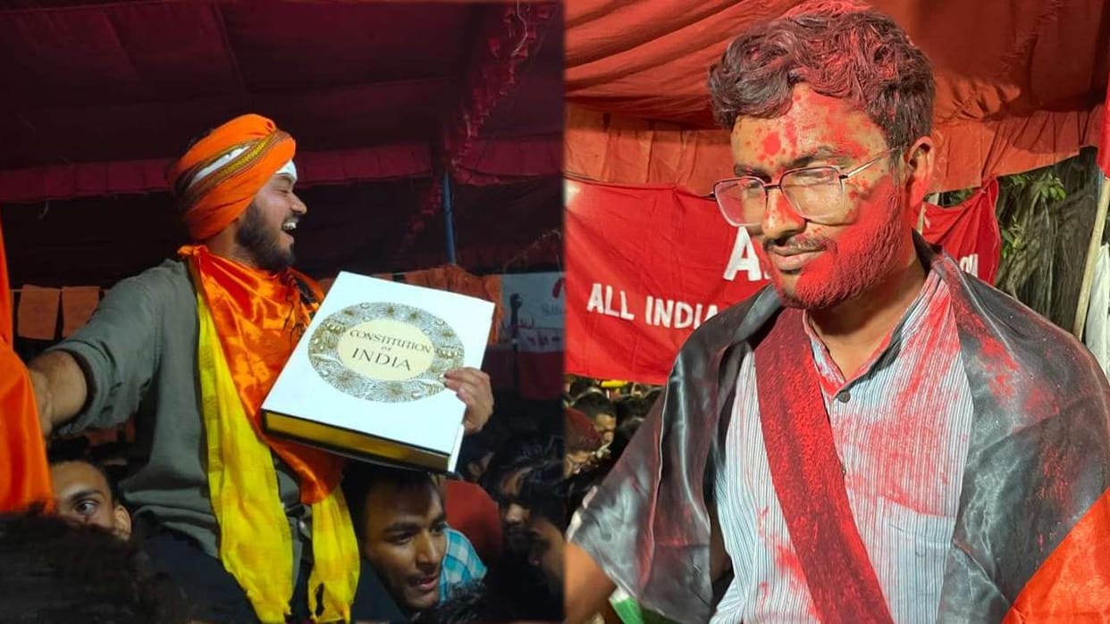 Celebration in JNU Left dominates three posts including president in student elections see photos