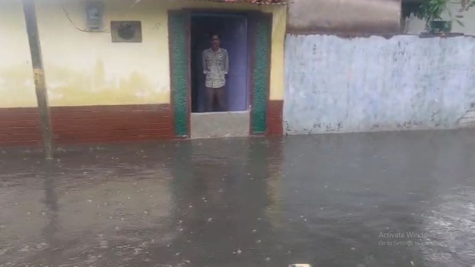 Heavy rain and hailstorm in Korba