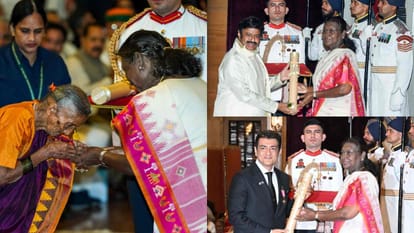 राष्ट्रपति  द्रौपदी मुर्मू ने दिग्गज हस्तियों को पद्म पुरस्कारों से सम्मानित किया