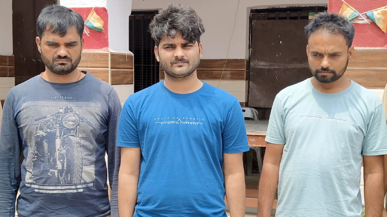 Sambhal News Three Arrested for Extortion Attempt Using Gorakhpur Math