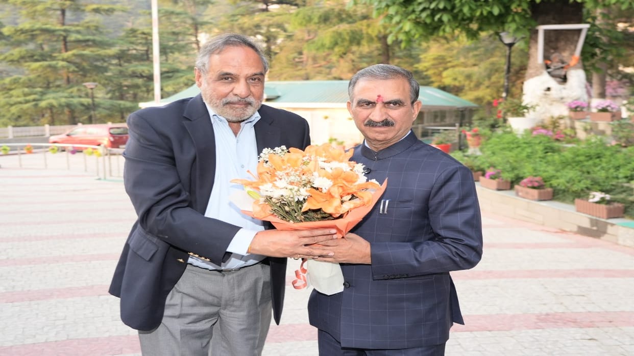 Former Union Minister Anand Sharma made a courtesy call on CM Sukhu