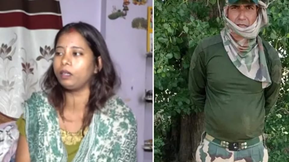 BSF jawan PK Sahu in Pakistan custody for six days his pregnant wife reached Firozpur from Bengal