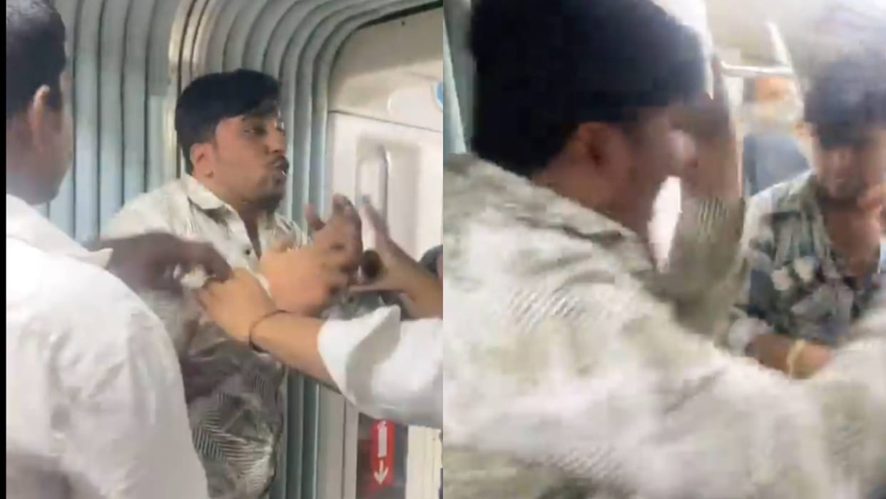 Thief beaten up in Delhi Metro, he was trying to steal an iPhone Video goes viral on Internet in Hindi
