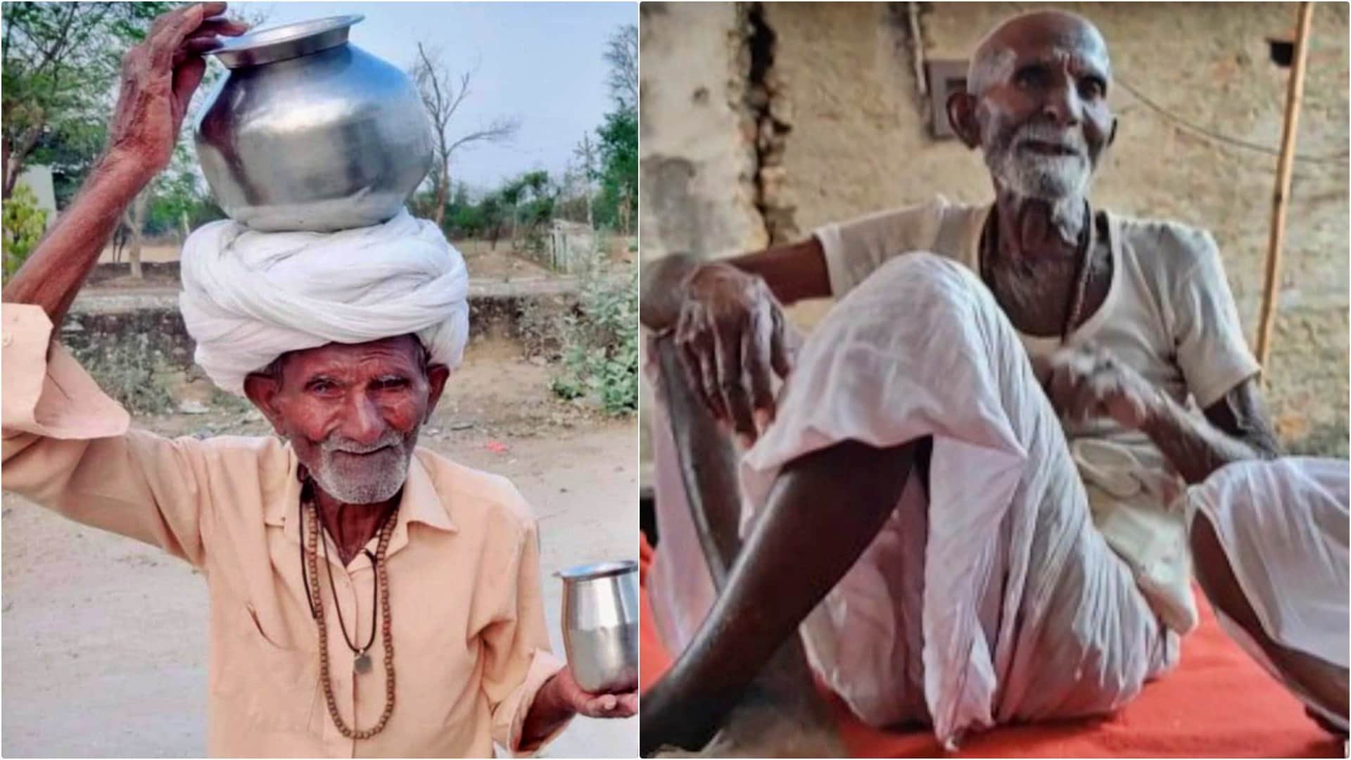 Bhilwara News: 88-year-old Paani Baba Mangilal Gurjar's Jal Tapasya quenching thirst of passersby for 29 years