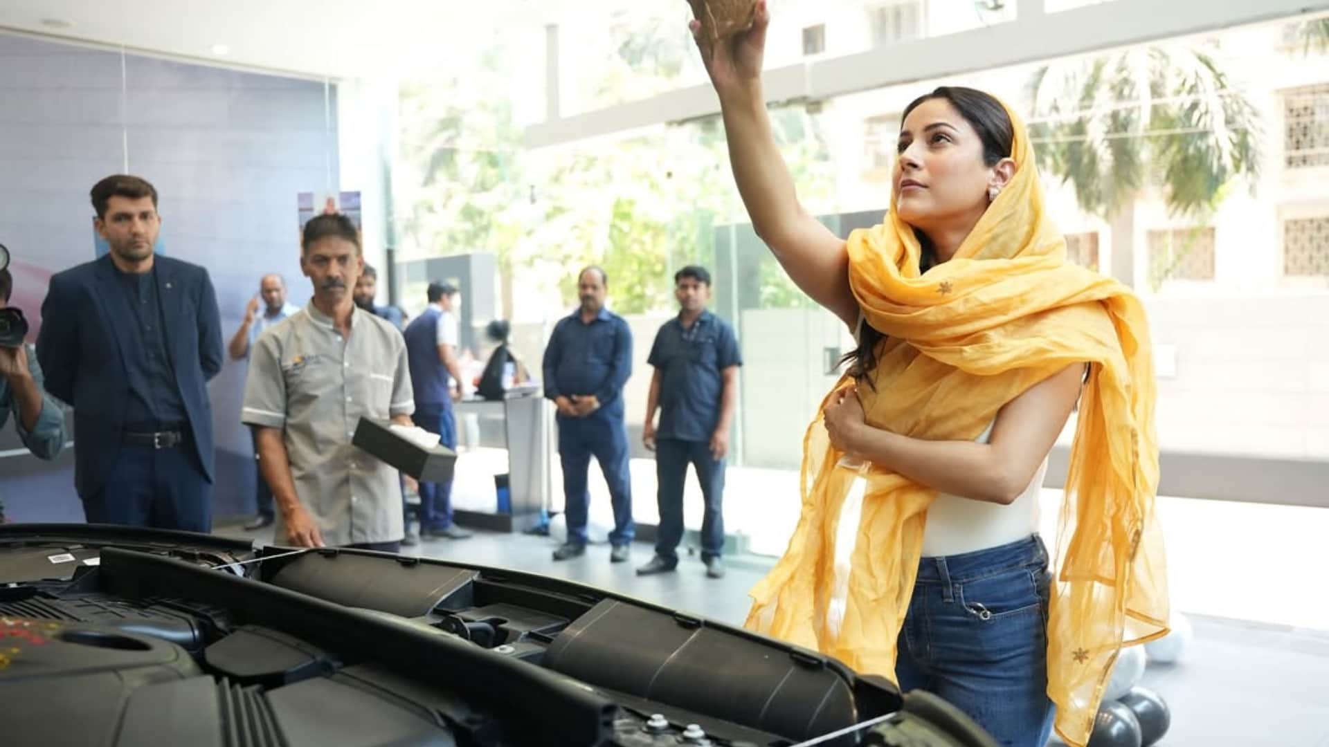 Shehnaaz Gill purchase mercedes From dreams to driveway my hard work now has four wheels Feeling truly blessed