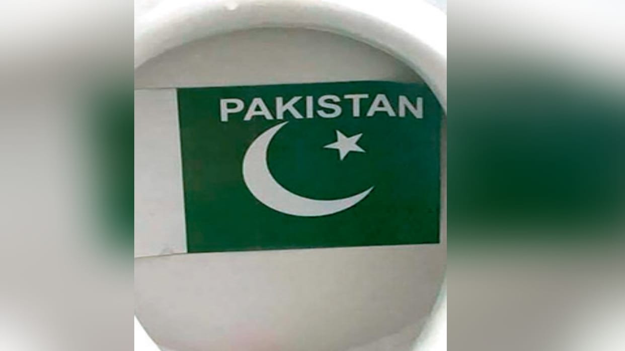Pakistani flag stickers put in toilet, people angry