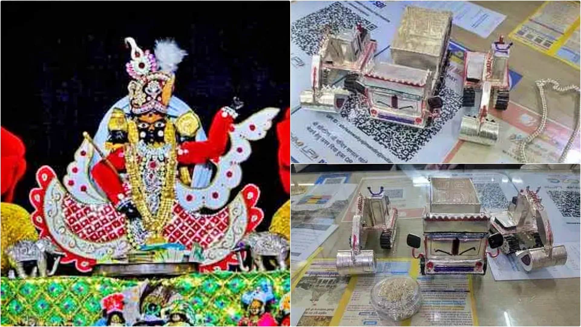 श्रद्धालु ने सांवलिया सेठ को भेंट की चांदी की डंपर और पोकलेन मशीनें