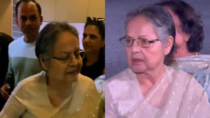 Karan Arjun fame Rakhee Gulzar rare appearance in an event of her Bengali movie Aamar Boss trailer launch