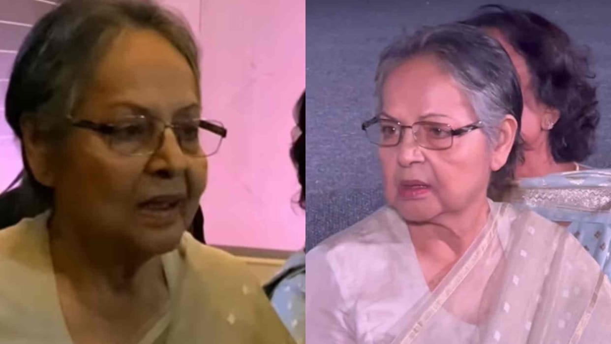 Karan Arjun fame Rakhee Gulzar rare appearance in an event of her Bengali movie Aamar Boss trailer launch