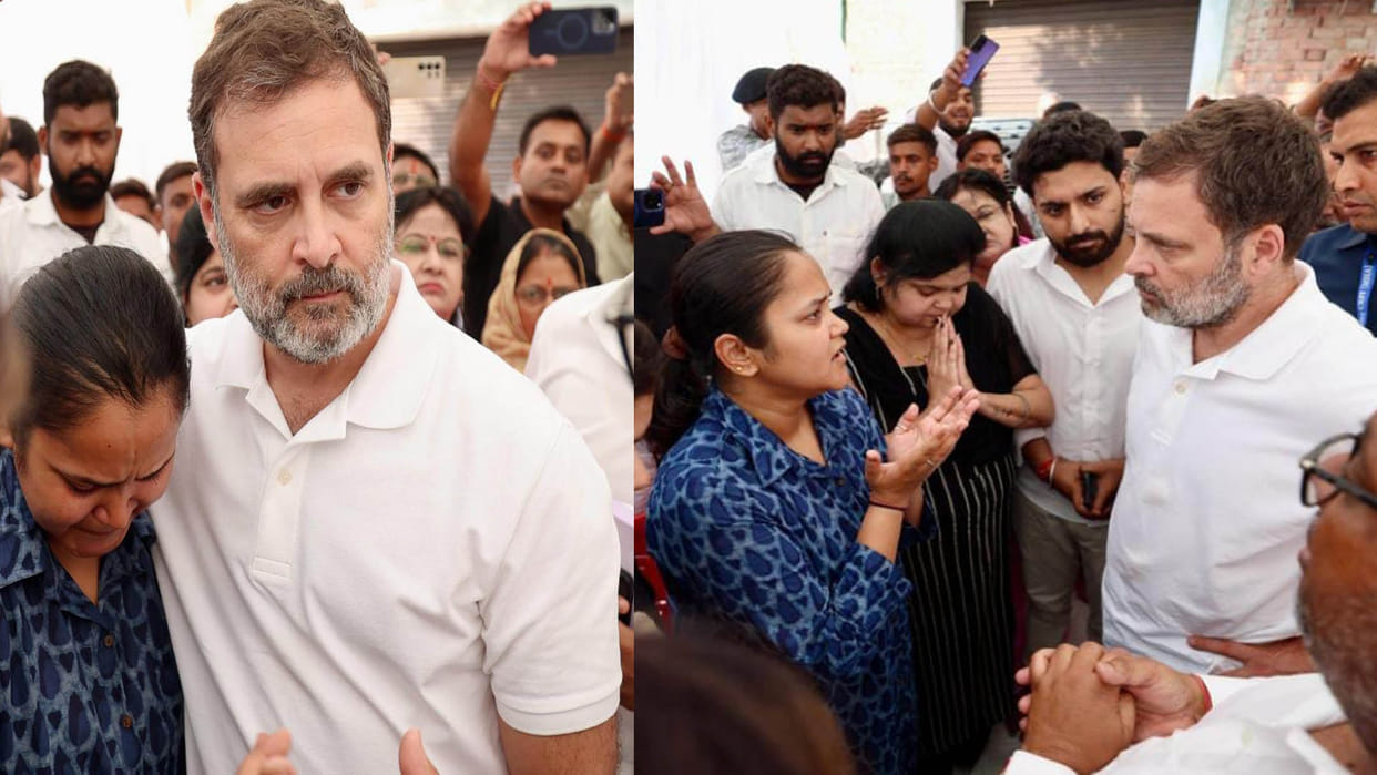 Rahul Gandhi reached Shubham's house, wife said- terrorists were selectively targeting couples