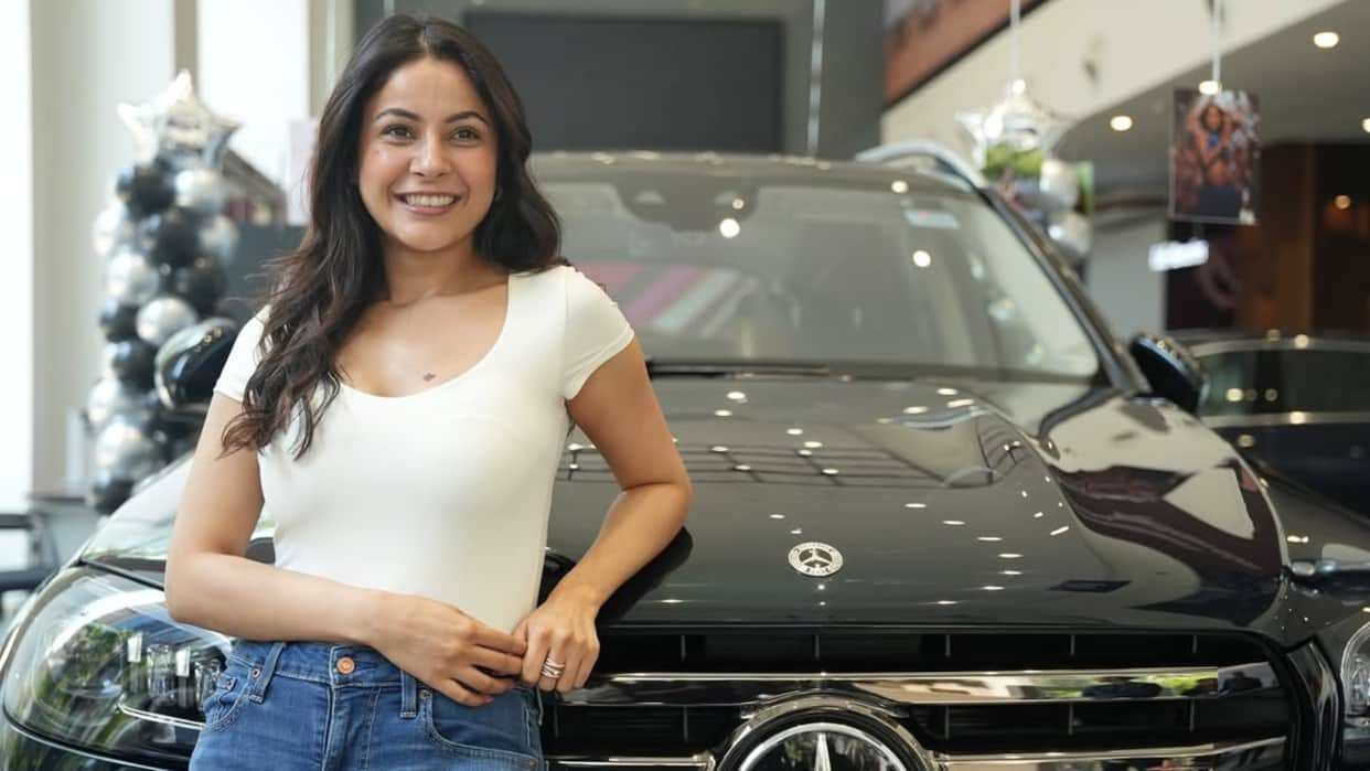 Shehnaaz Gill purchase mercedes From dreams to driveway my hard work now has four wheels Feeling truly blessed