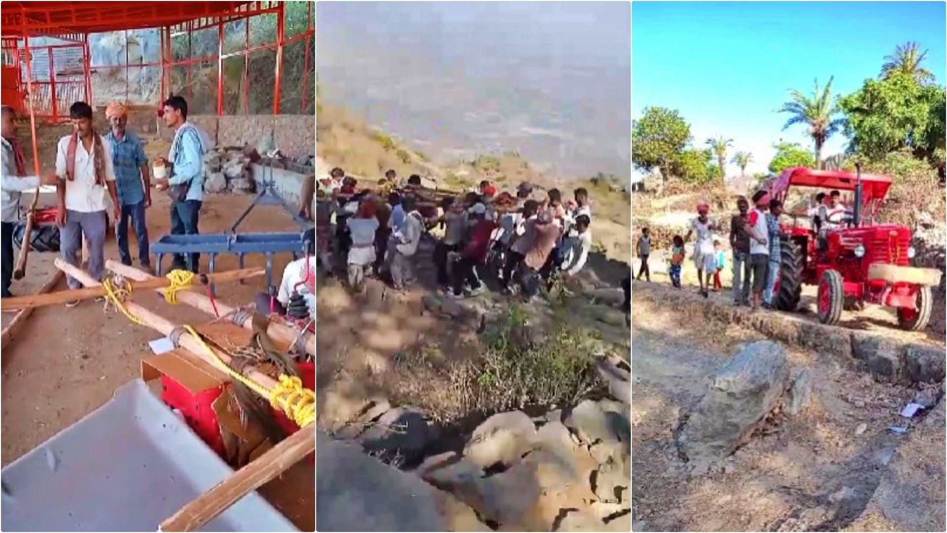 Sirohi: 1st tractor reached 5000 feet high Utraj village, farming will be done with help of tractor, not oxen