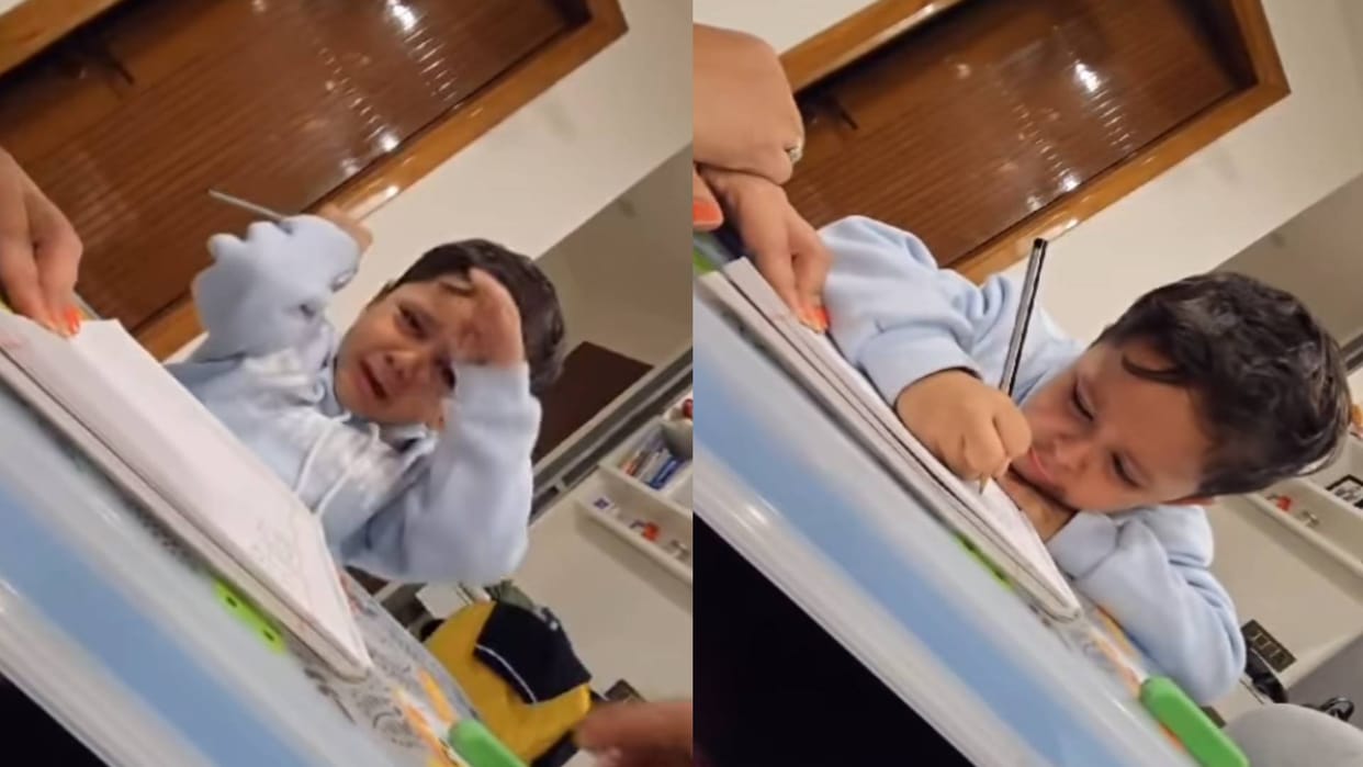 When the child got upset due to studies he said this to the mother video goes viral
